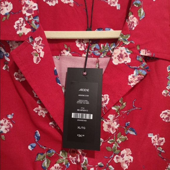 NWT Kendall & Kylie Floral Tie-Front Blouse - Picture 4 of 4